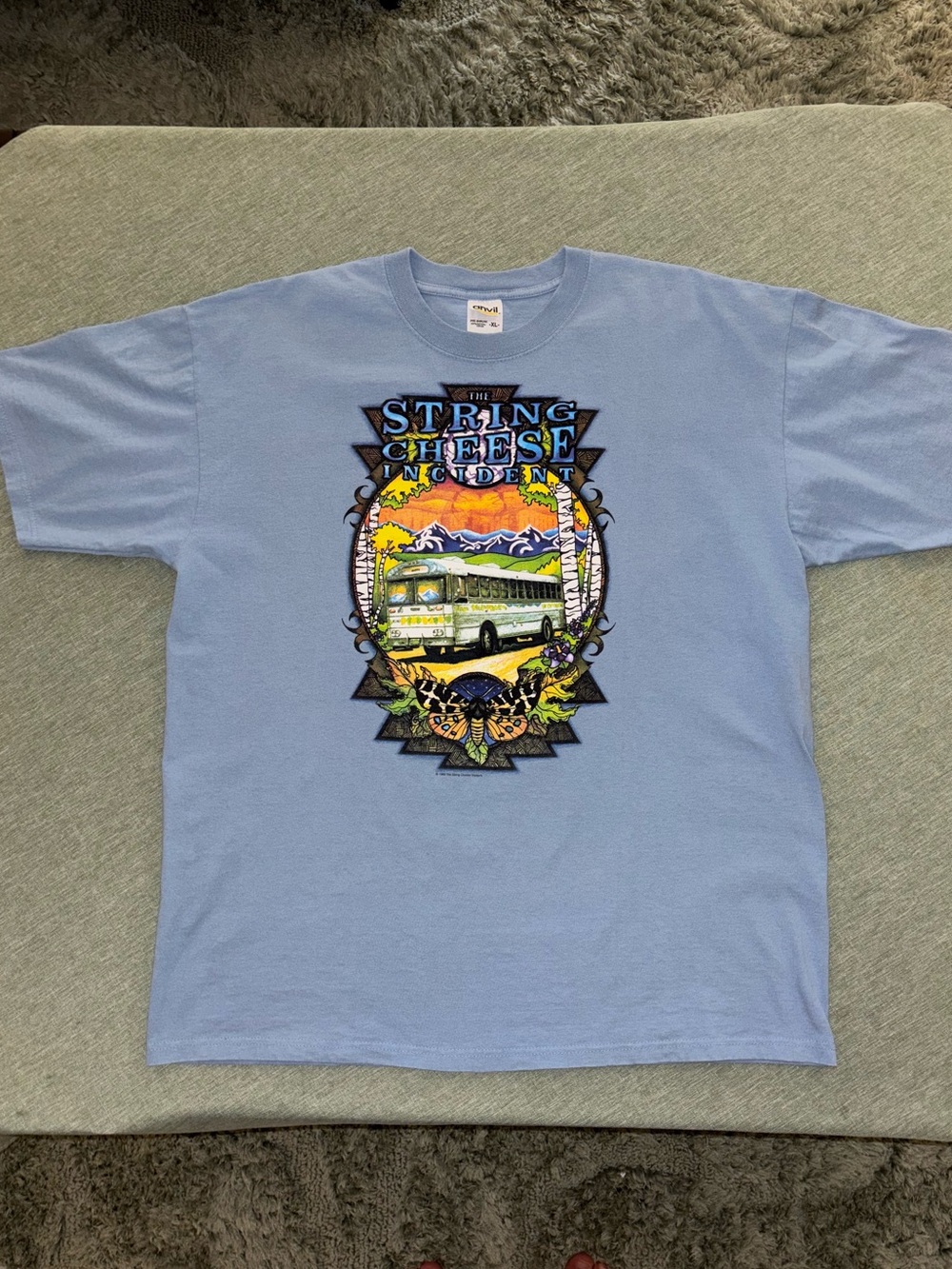 Anvil Light Blue Graphic Bus Tee - String Cheese Incident Style